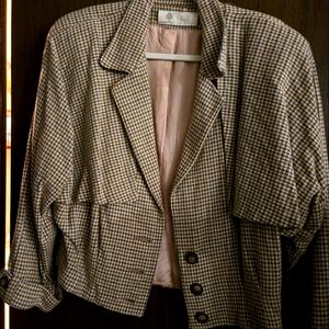 Vintage Houndstooth Wool Blazer